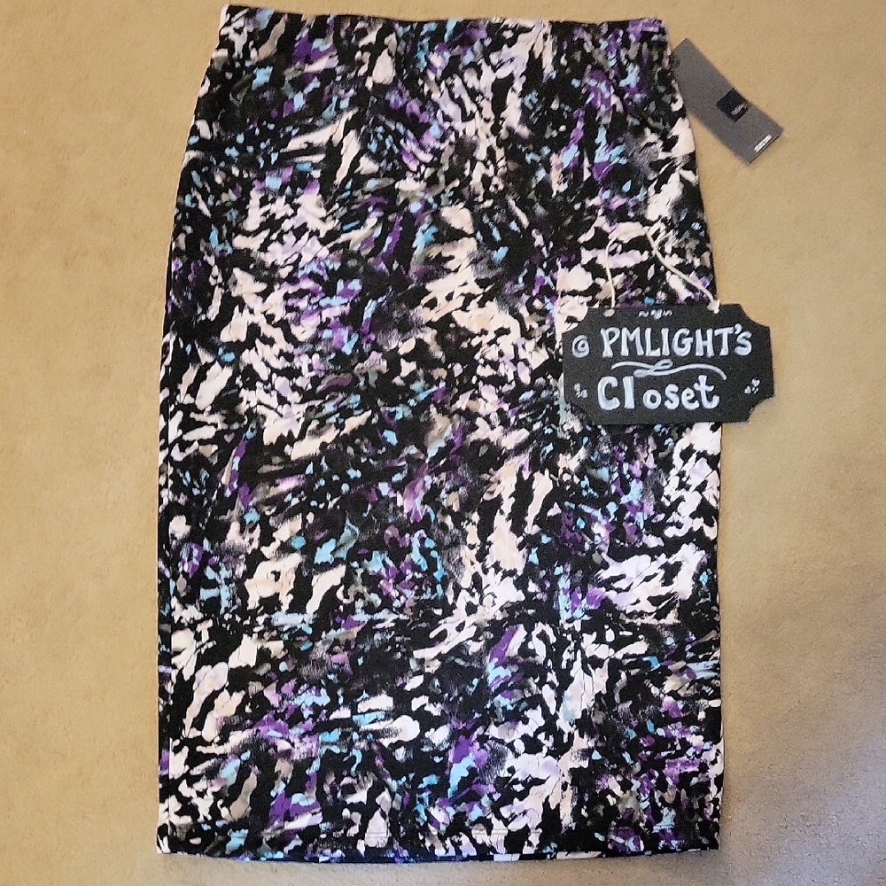 Mossimo Supply Co. Black Purple Pencil Skirt New Medium